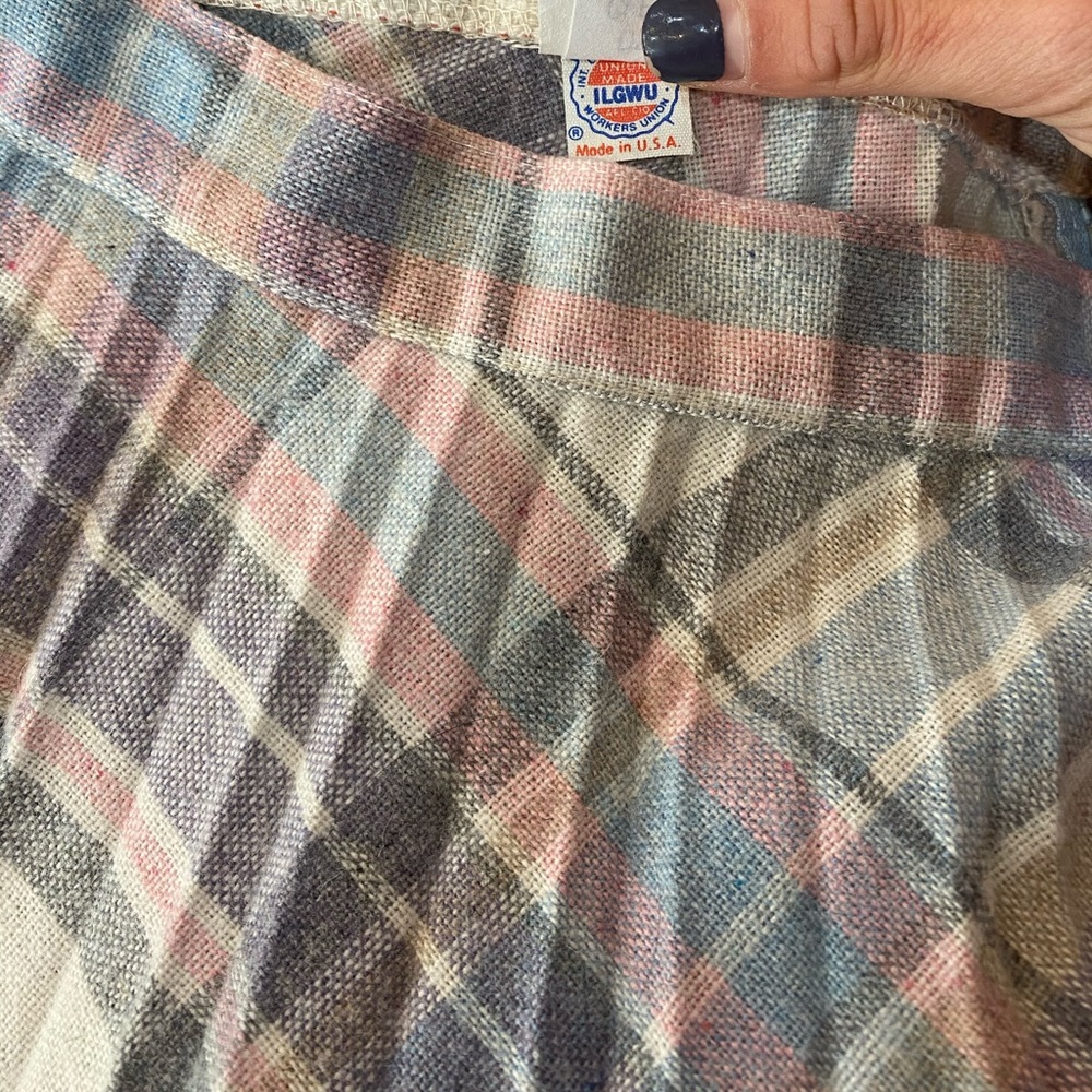 Vintage Plaid Pleated Skirt
